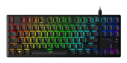 Imagen 1 de 5 de Teclado gamer HyperX Alloy Origins Core QWERTY Blue inglés US color negro con luz RGB