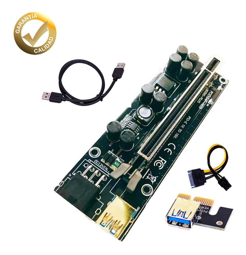 Imagen 1 de 10 de Riser 1x A 16x V 009s Plus Ultimo Modelo Pci-e Cripto Miner