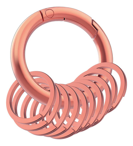 Anillas Planas Idakekiy 10 Piezas 30 Mm Metal Oro Rosa