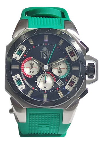 Reloj Technosport Hombre Ts-100-f6 Verde Color Del Bisel Negro Color Del Fondo Negro