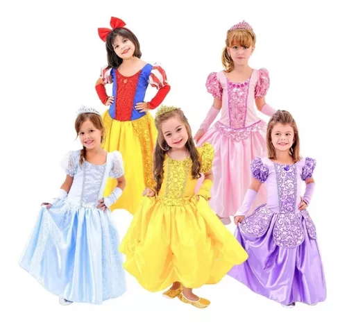 Vestido Festa Fantasia Luxo Princesa Sofia Infantil e Luva G (M