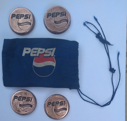 Antiguos Tejos De Rayuela  Pepsi /son 4 Tejos + Bolsa.