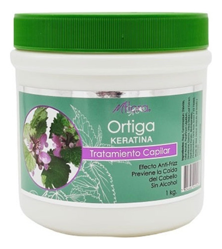 Baño De Crema Tratamiento Capilar Keratina Ortiga 1kg Flora