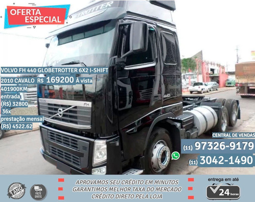 Volvo Fh 440 Globetrotter 6x2 I-shift 2010 Preto
