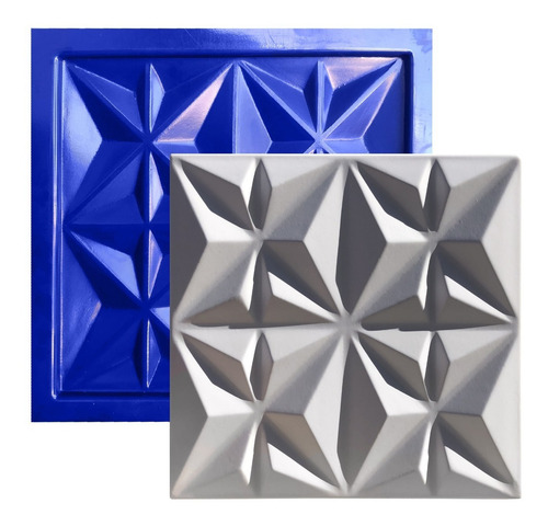 Forma 3d De Gesso Abs Azul Cullinans 30x30cm- Imediato