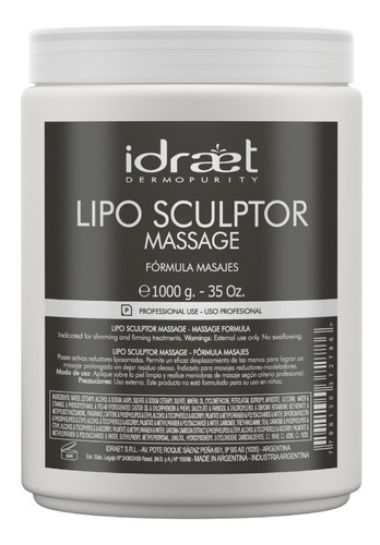 Crema Para Cuerpo Idraet Reductores - Reafirmantes Lipo Sculptor En Pote De 1000ml/1000g