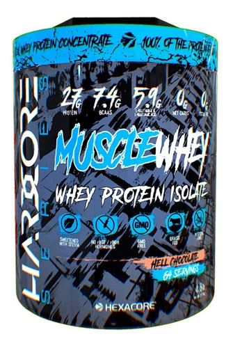 Suplemento en polvo HEXACORE  Muscle Muscle Whey 4.8 Lbs proteína sabor cookies & cream en pote de 2.2kg