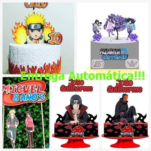 ARQUIVO Topo de bolo Akatsuki Naruto - Topo e corte