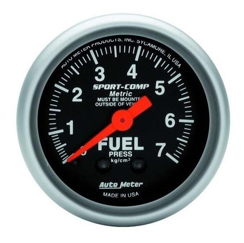 Manômetro Auto Meter Sport Comp Combustível Fuel 7 Bar 67mm