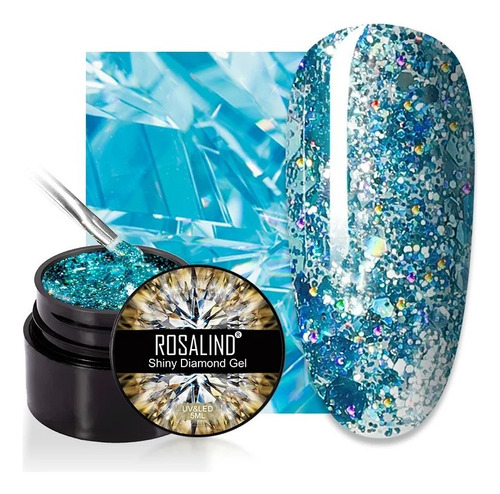 Glitters Gel Uv Azul 538 Cobertura Intensa 5ml.