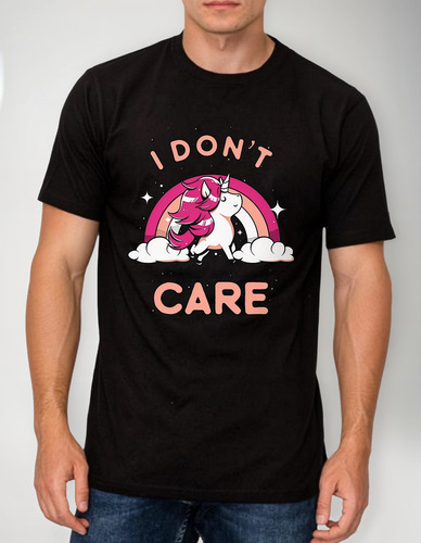Remera De Unicornio Con Frase I Don't Care