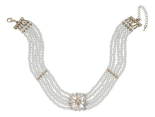 Gargantilla De Cuentas De Perlas Multicapa Rumtock, Collar C