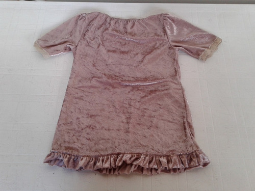 Remera Manga Corta De Plush Rosa Viejo Y Marron Talle S