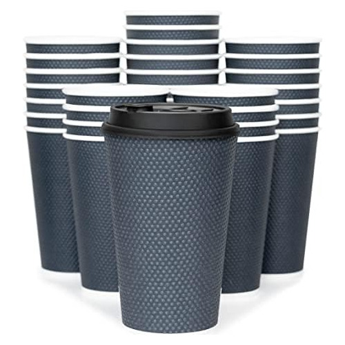 Disposable Coffee Cups With Lids 16 Oz To Go Coffee Cup...