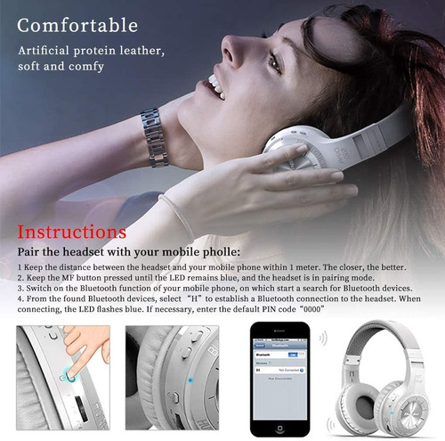 Bluedio Wireless Bluetooth V5.0 Audífonos Estereo Con M...