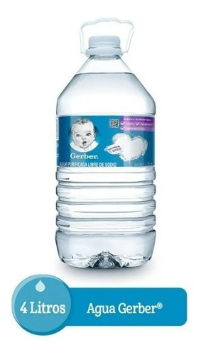 Agua Purificada Gerber Libre De Sodio 5 Piezas De 4l C/u