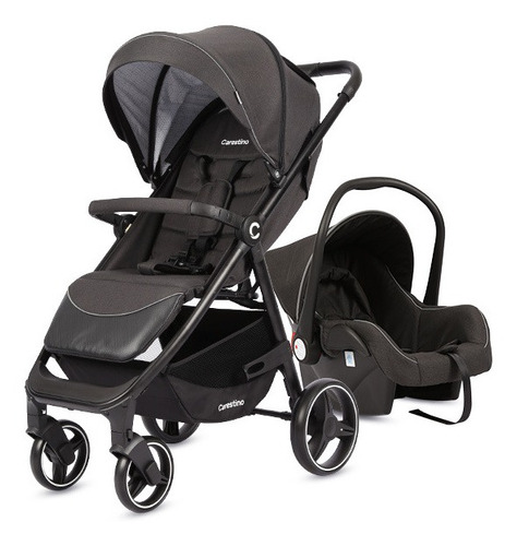 Coche de paseo Carestino Travel System Kiev CO023-AZ negro melange con chasis color negro