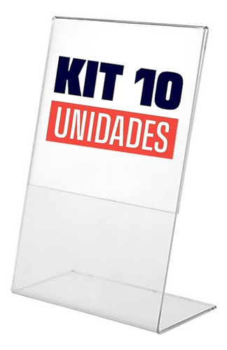 Kit Com 10 Display Acrílico Mesa L A6 - 15x10
