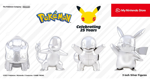 Pokemon 25th Anniversary Edition Silver Figurine Action