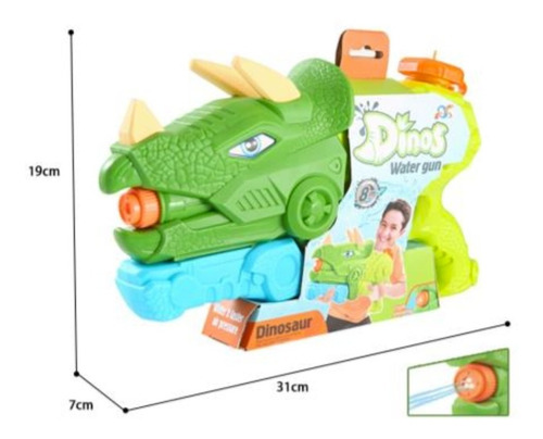 Pistola De Agua Dinosaurio Triceratops Juguete Pileta Niño