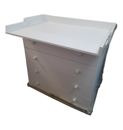 Imagen 3 de 7 de Cajonera Mueble Cambiador 4 Cajones Guias Metalicas