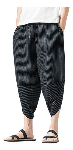 Pantalón De Verano Para Hombre Tipo Harem Jogger, De Lino, H