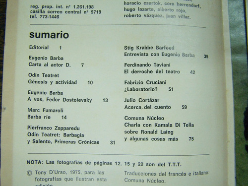 Cultura Nº 6 * Septiembre 1975 * Comuna Cultural *
