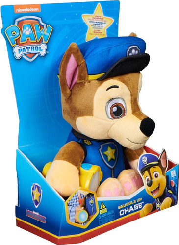 Paw Patrol, Snuggle Up Chase Plush Con Linterna Y Sonidos, P