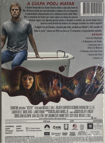 Dexter - 5a Temporada (4 Discos Dvd Lacrado Original)