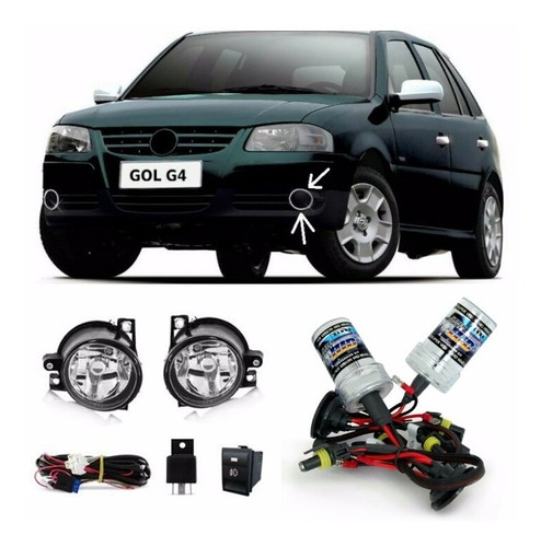 Kit Farol Milha Neblina Gol G4 + Kit Xenon 8000k