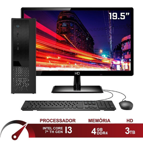 Computador Completo Intel I3 7100 4gb Hd 3tb Skill Speedup