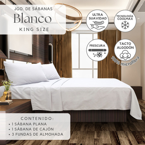 Juego Sábanas King Size Luxus Tacto Algodón Cajón Alto