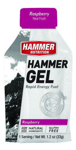 Hammer Gel 33g Energético Con O Sin Cafeína Sabor Rasberry