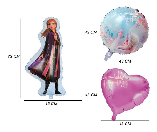 Globos Metalicos De Princesa Ana De Frozen Kit 5pzs