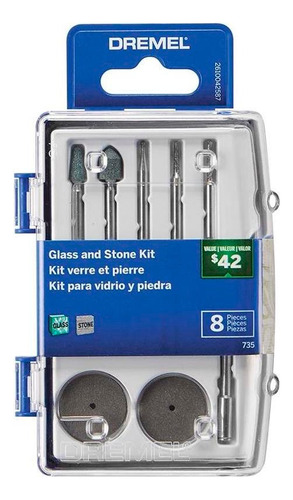 Kit De Acessórios De Micro Retífica Vidro/pedra 9pçs Dremel