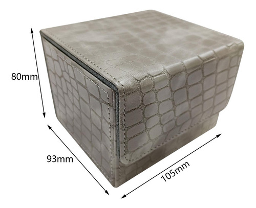 Caja De Baraja De Cartas, Soporte De Cuero Pu, Gris