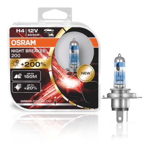 Par Lâmpada Osram Night Breaker 200 H4 60/55w 12v