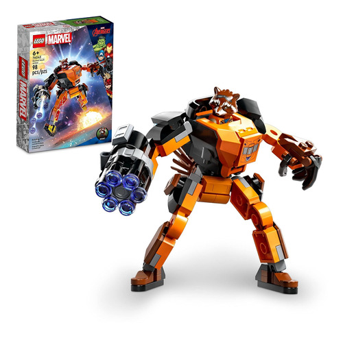 Set De Armaduras Lego Marvel Rocket Mech 76243, Guardianes D