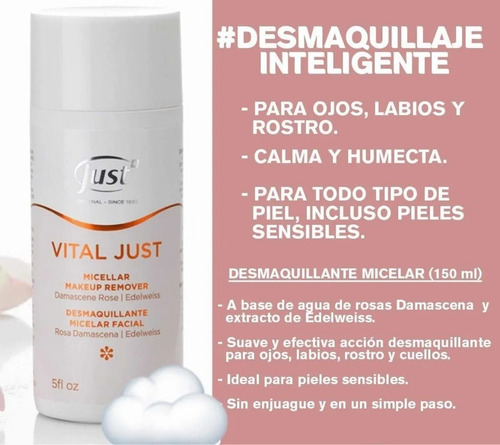 Crema Hidratación Profunda + Desmaq. Micelar Vital Just! Lz