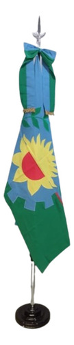 Combo Bandera C/moño Buenos Aires Con Base Y Asta Grandes