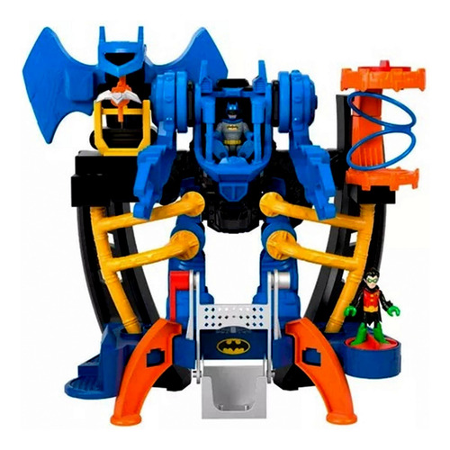 Conjunto Brinquedo Playset Grande Imaginext Robô Centro De Comando Robótico - Acompanha Mini Boneco Batman E Robin - Dc Super Friends - Fisher Price