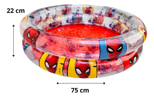 Piscina Inflável C/ Bolinhas Para Bebê 70 Litro Homem Aranha Cor Vermelho