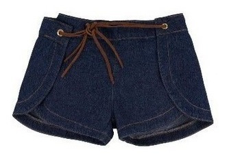 Kit Roupa Infantil Menina Bermuda Jeans + 2 Blusinhas Tam 4