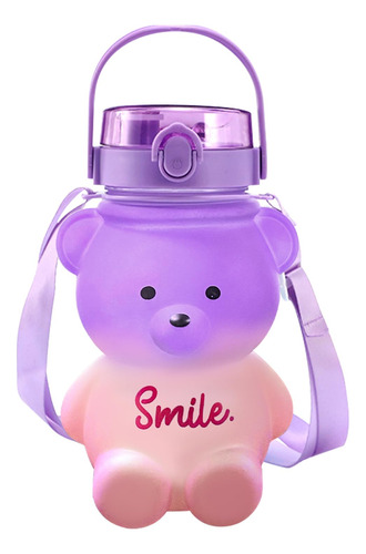 Botella Agua Kawaii Bear Pajilla Oso Correa Ajustable Linda