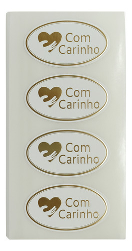 Etiqueta Adesiva Com Carinho C/100 Unidades Doce Confeitaria