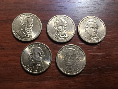 Robmar--usa-lote De 5 Monedas De 1 Dolar Presidente-al Asar