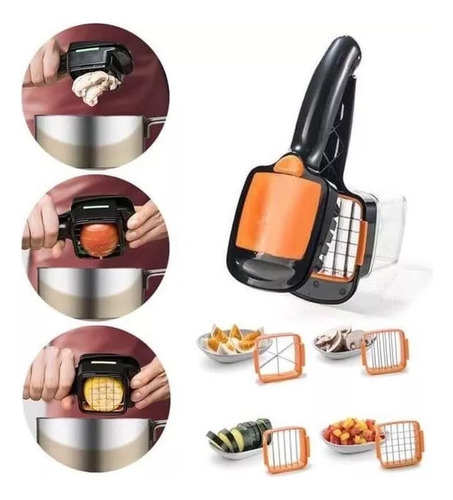 Picadora Verduras Trituradora Papas 5 En 1 Picador Picadora Color Naranja