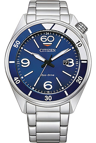 Reloj Hombre Citizen Aw1711-87l Eco Drive Agente Oficial M Color Del Fondo Azul Color De La Malla Acero Color Del Bisel Azul