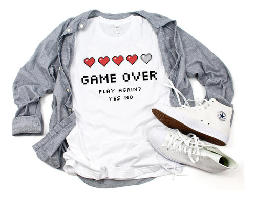 Remera Hombre Niño Gamer Station Joystick Play Game Over #25