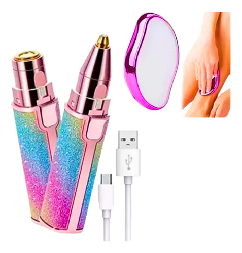 Depilador Facial 2 En 1 Recarga + Depilador Cuerpo Exfolia